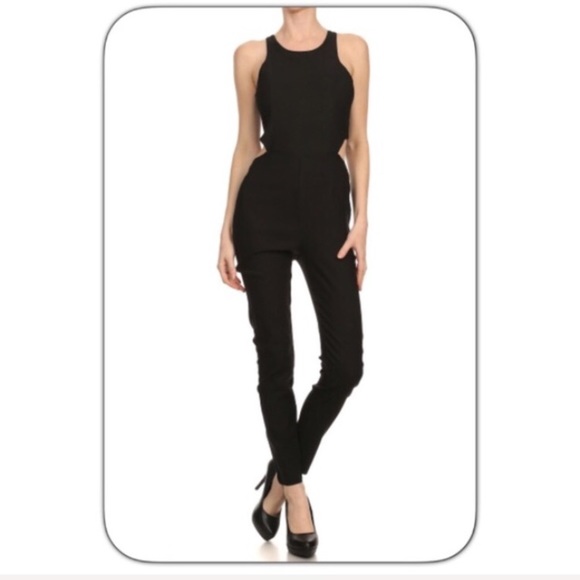 Black Cut Out Jumpsuit - Picture 2 of 4